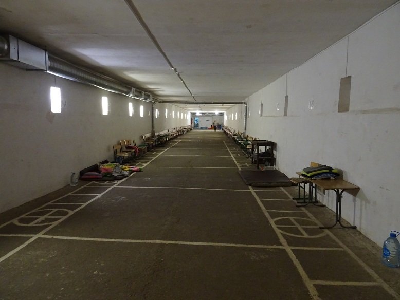 Kellerräume in der Schule als Luftschutzunterkunft.